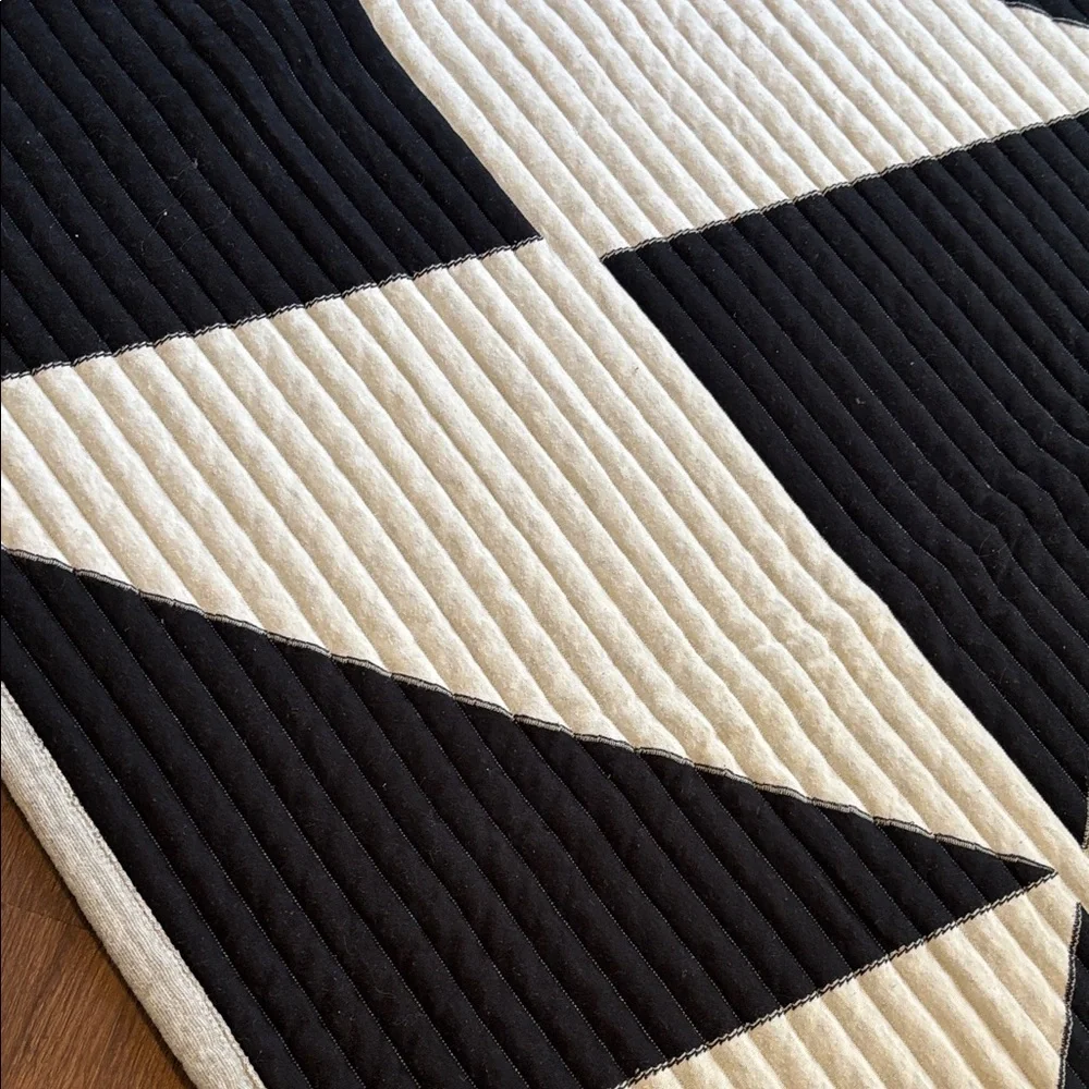 Pillowfort Black and Grey Geometric throw